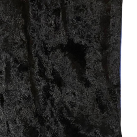 Free People Dress XS Velvet Mini Lace Trim V Neck Pullover Fit and Flare Black - Picture 13 of 16